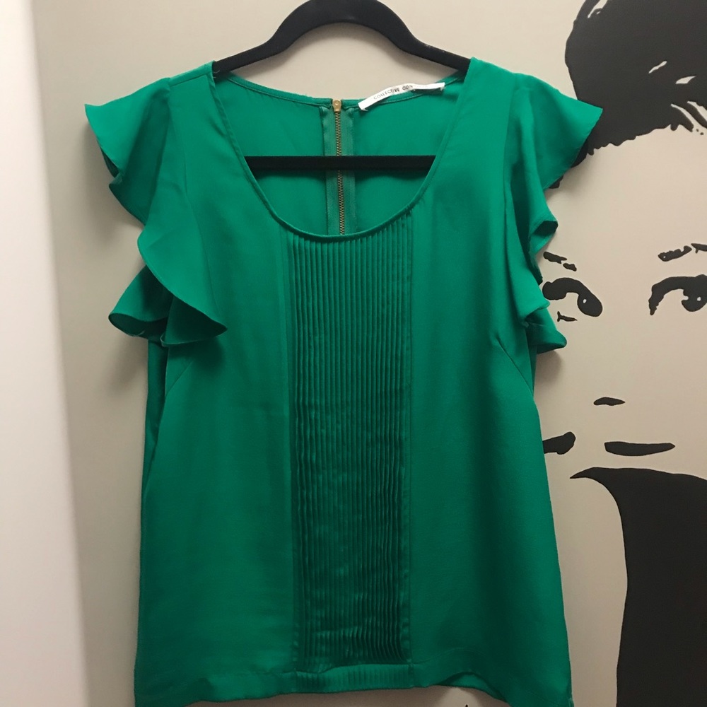 Flutter detail blouse with pin tuck detail